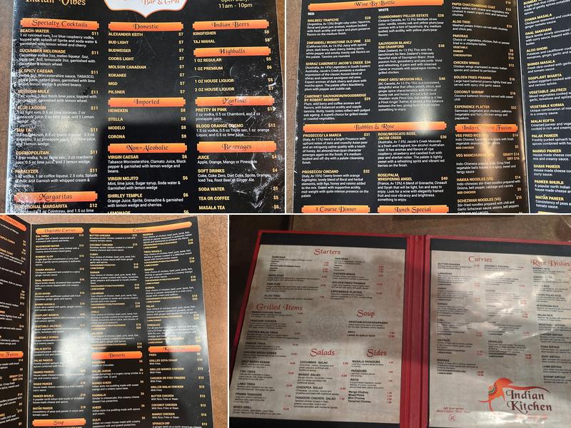 Indian Kitchen Red Deer Menu