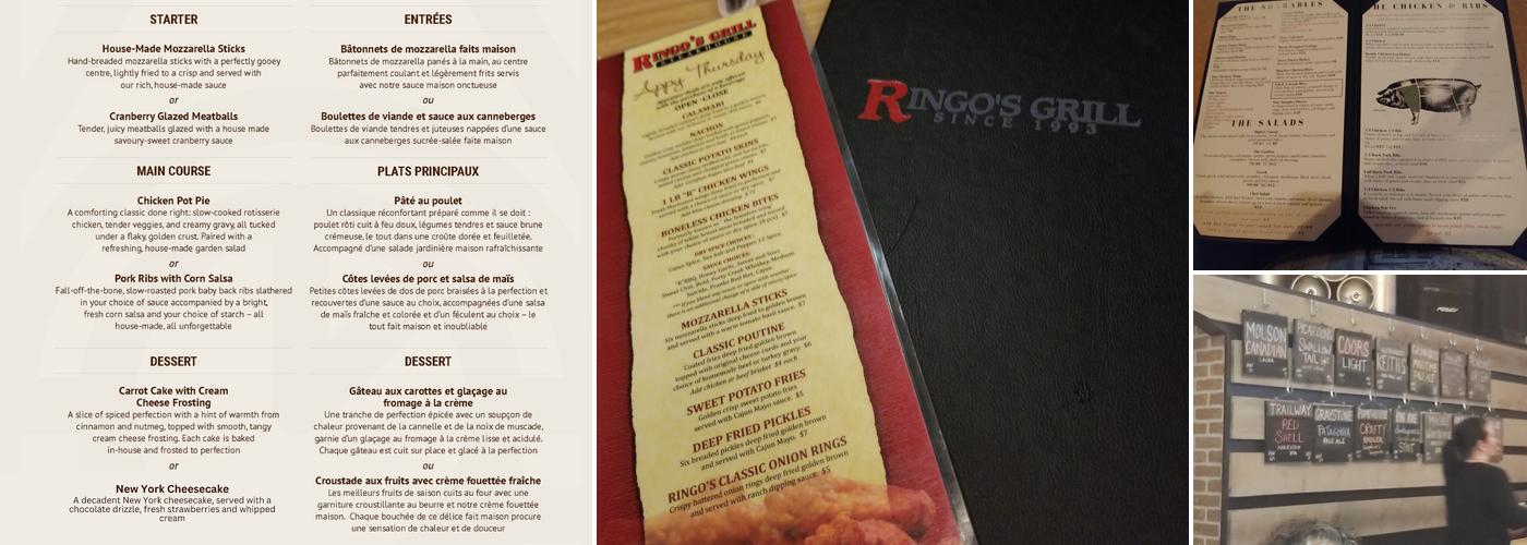 Ringo's Grill Menu