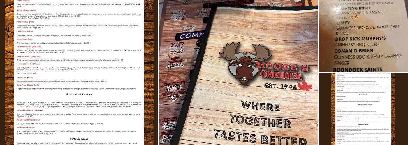 Moose's Cookhouse Menu