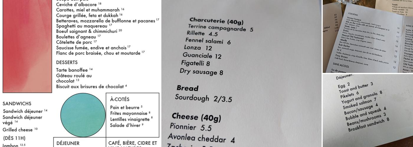 larrys Menu