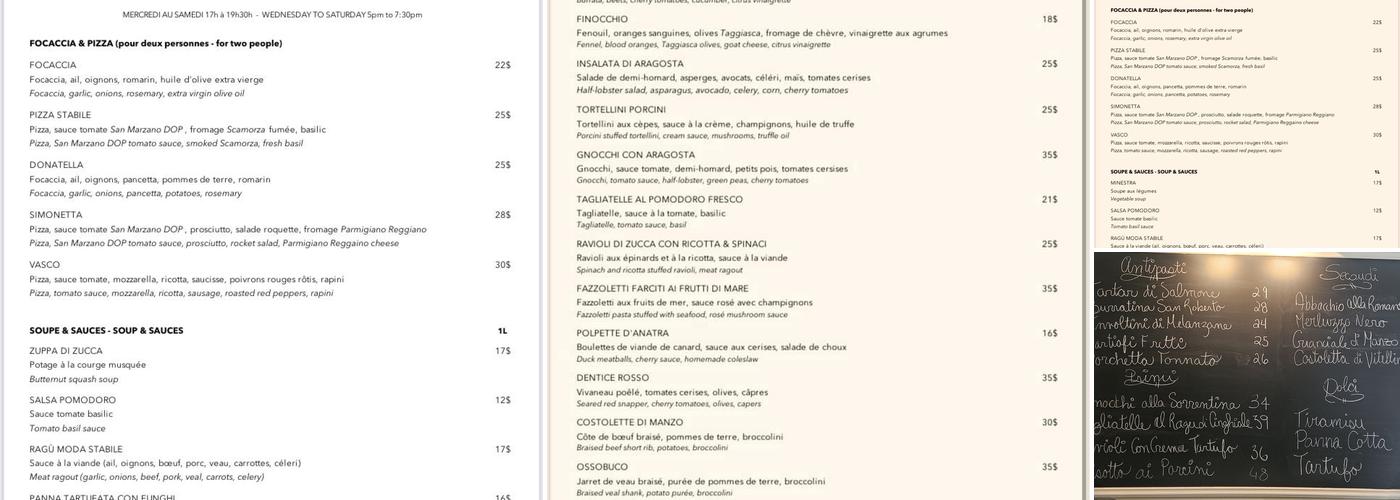 Primo & Secondo Menu