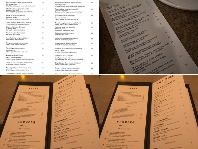 Taza Flores Menu