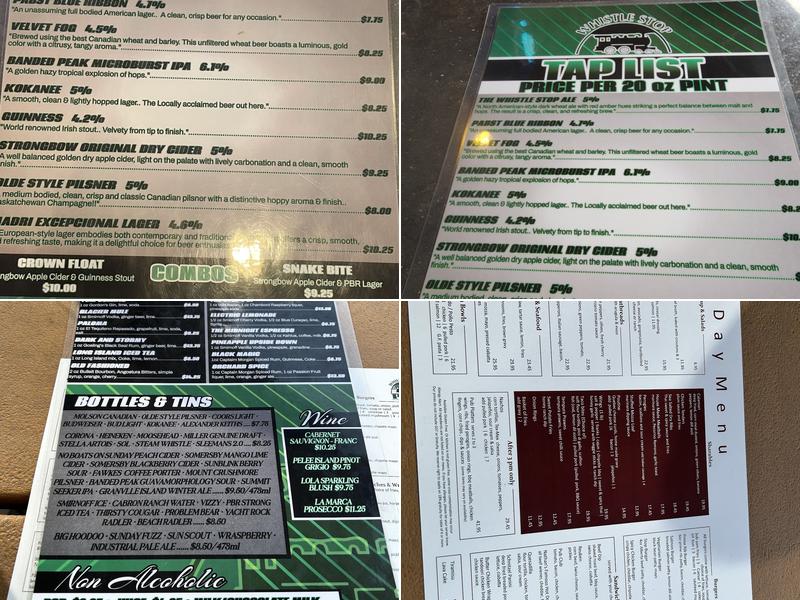 Whistle Stop Pub Menu