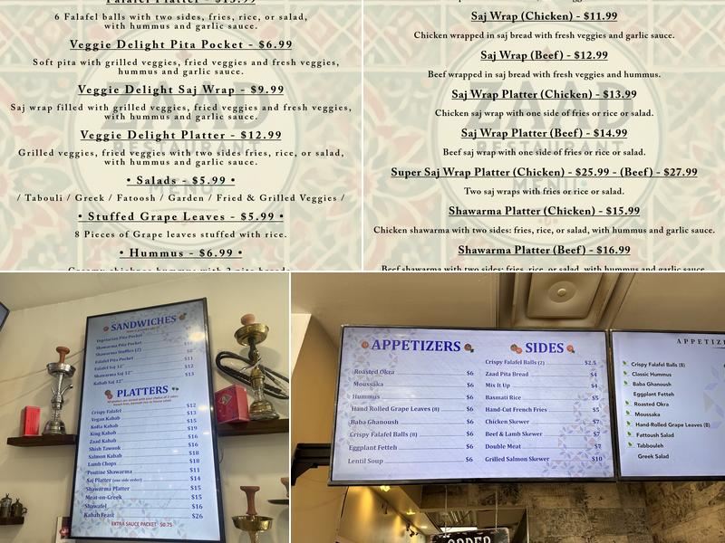 Zaad Menu