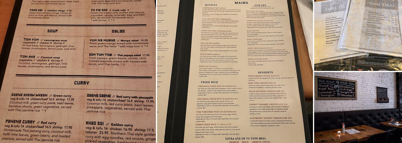 Imm Thai Kitchen Menu