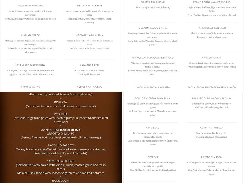 GESO Ristorante Menu