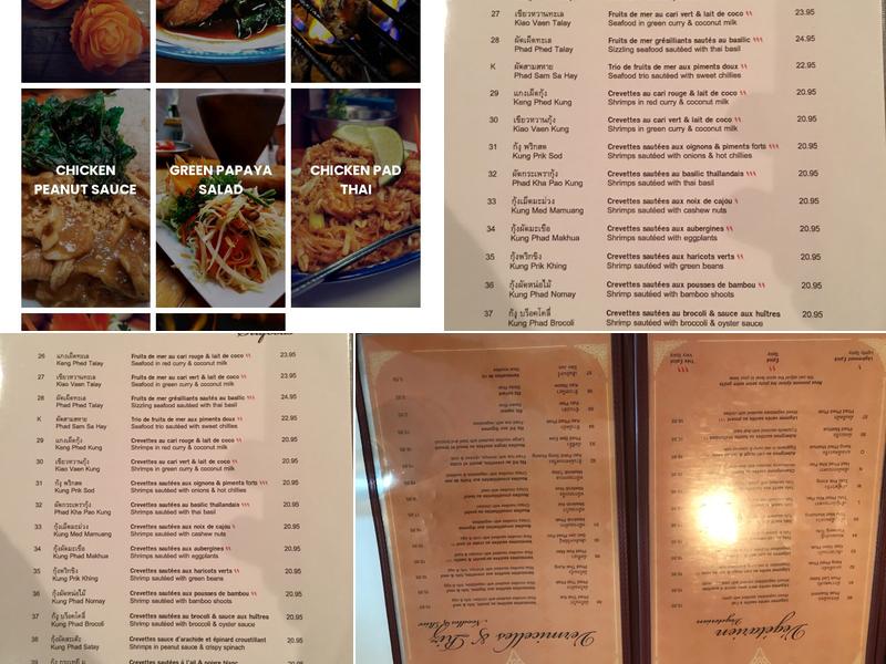 Restaurant Cuisines Prathet Thai Menu