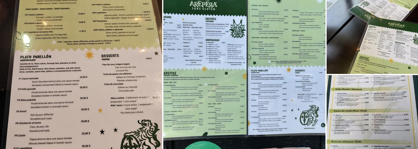 Arepera Menu