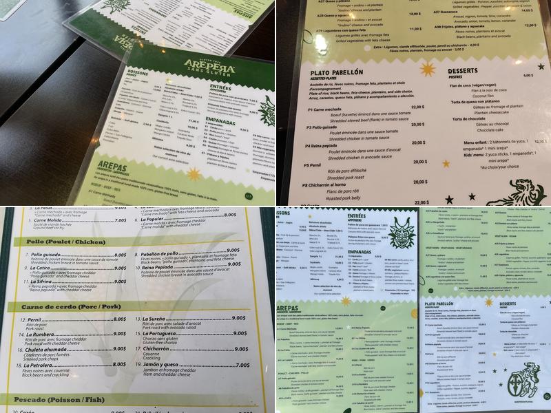 Arepera Menu