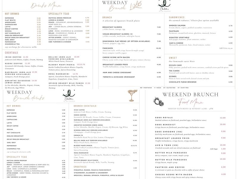 Charlotte's in the Pantiles Menu