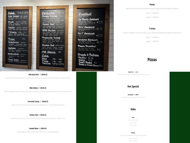 Le Monde Menu