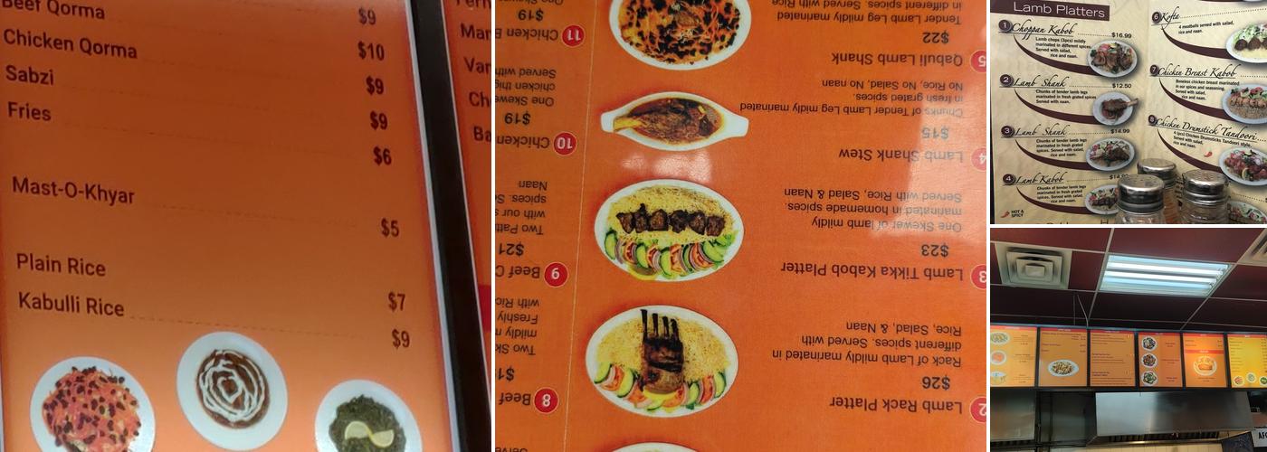 Afghani Kabob Express Menu