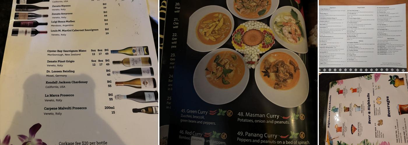 Pad Thai Restaurant Menu