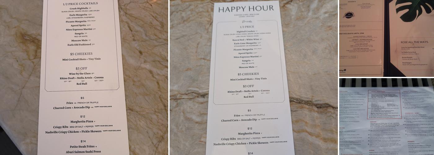 Earls Kitchen + Bar Menu