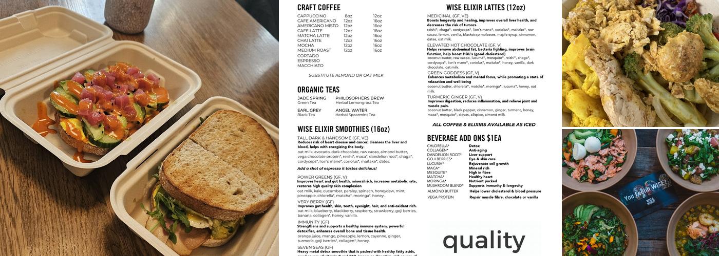 Wise and Wright Menu