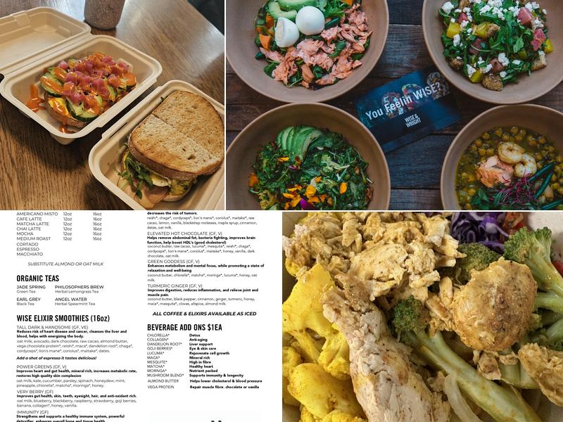 Wise and Wright Menu