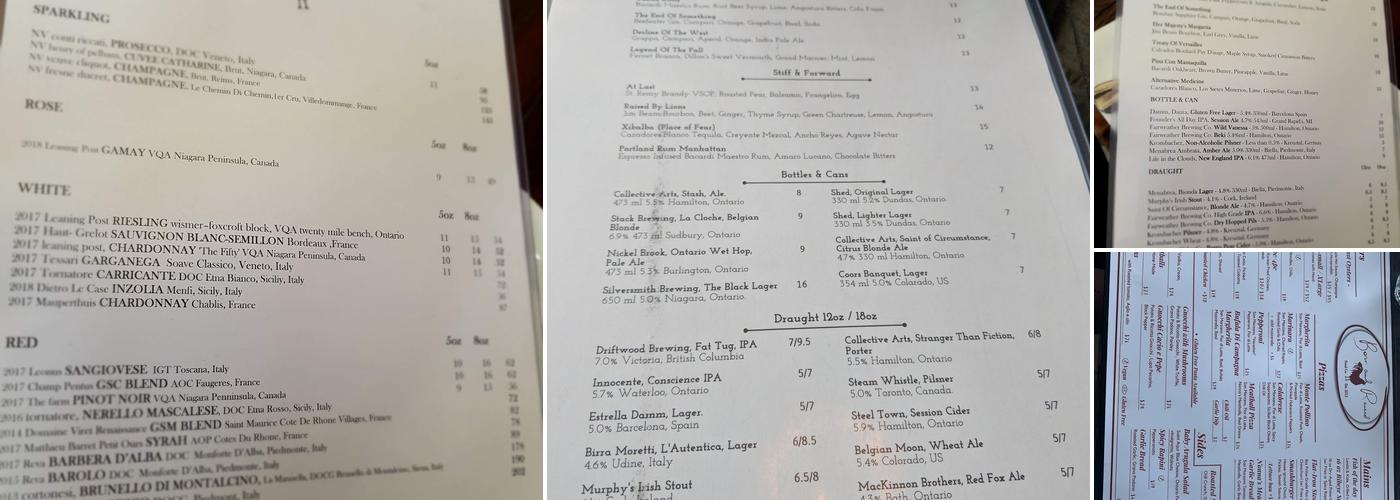 Born & Raised Menu