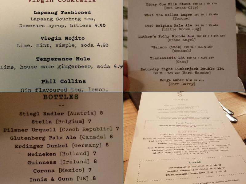 SMITH Restaurant Menu