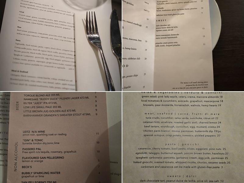 Passero Menu