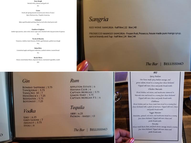 Bellissimo Menu