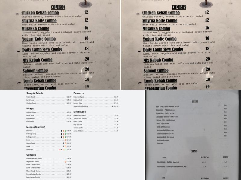 Lemon Tree Restaurant Menu