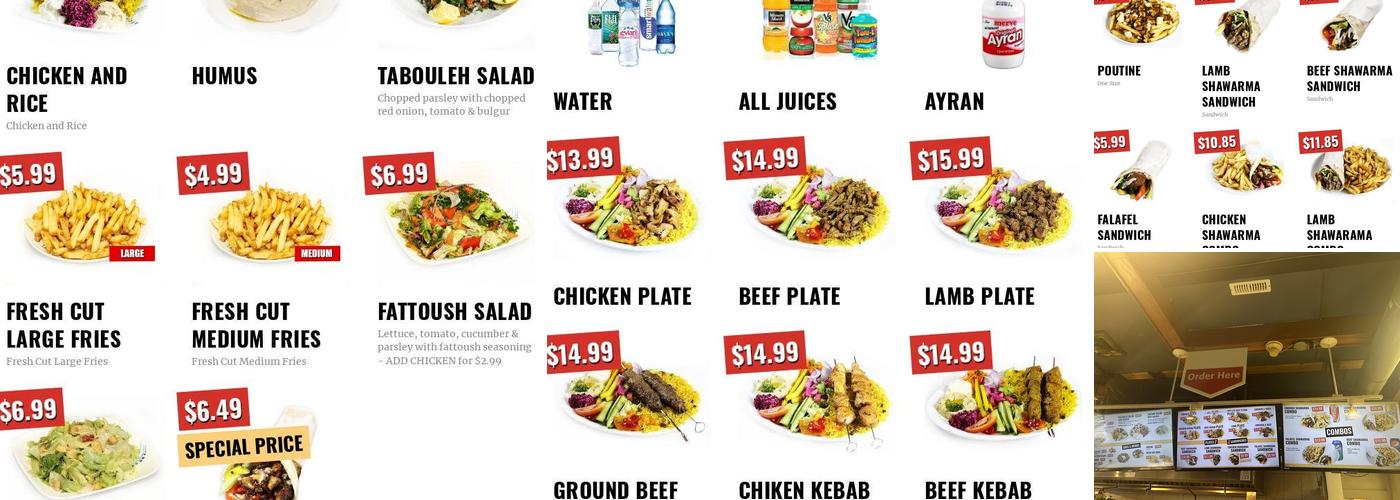 Wow Shawarma Menu