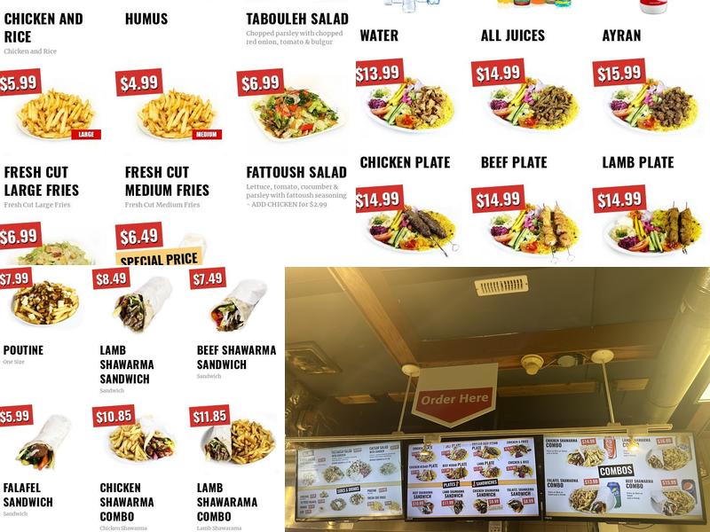 Wow Shawarma Menu