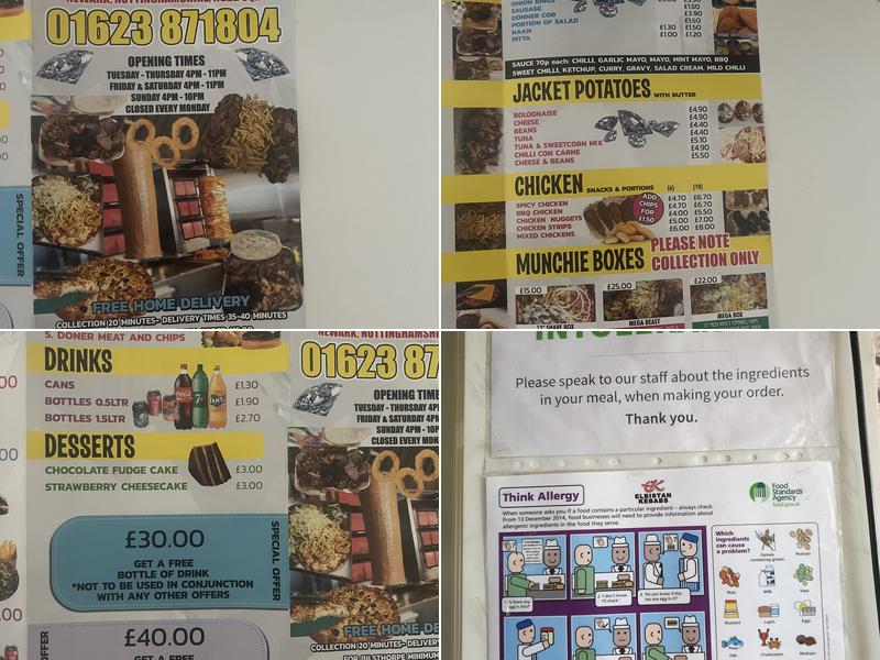 Diamond Kebab and Pizza Menu