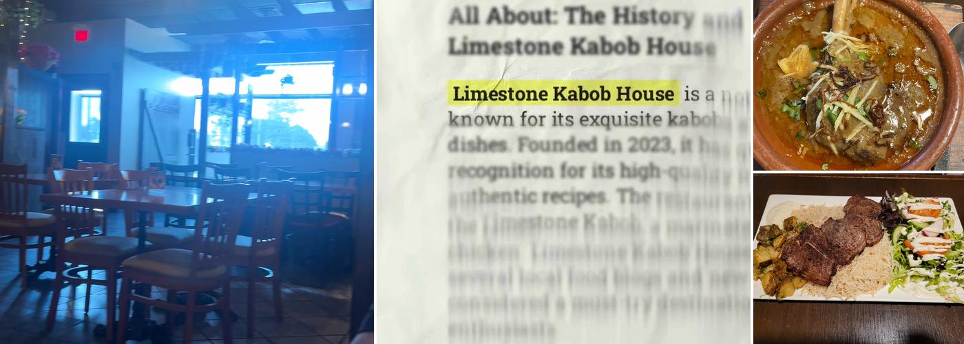 Limestone Kabob House Menu