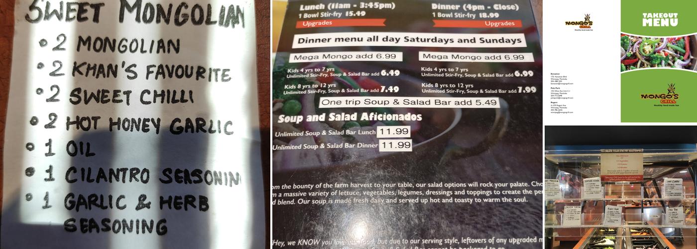 Mongo's Grill Menu