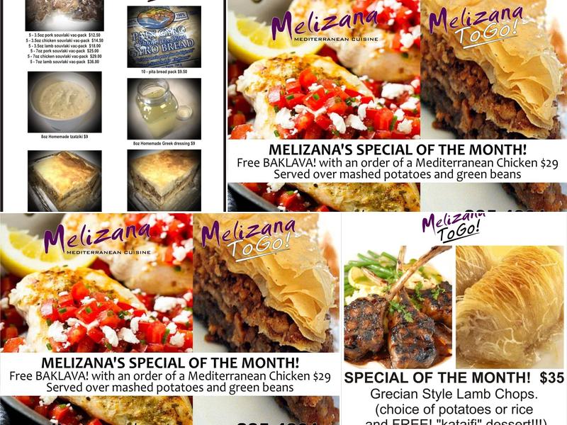 Melizana Mediterranean Restaurant Menu