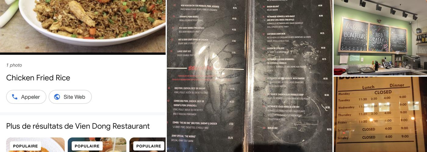 Red Satay Main Menu