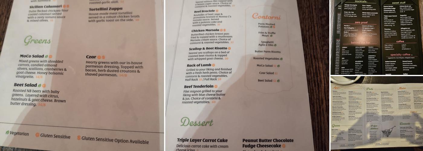 MOCO Downtown Menu