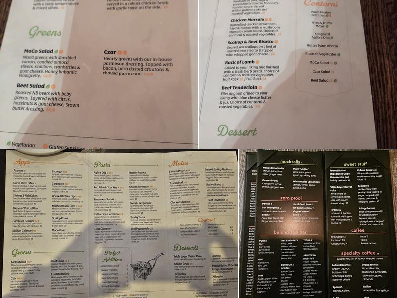 MOCO Downtown Menu