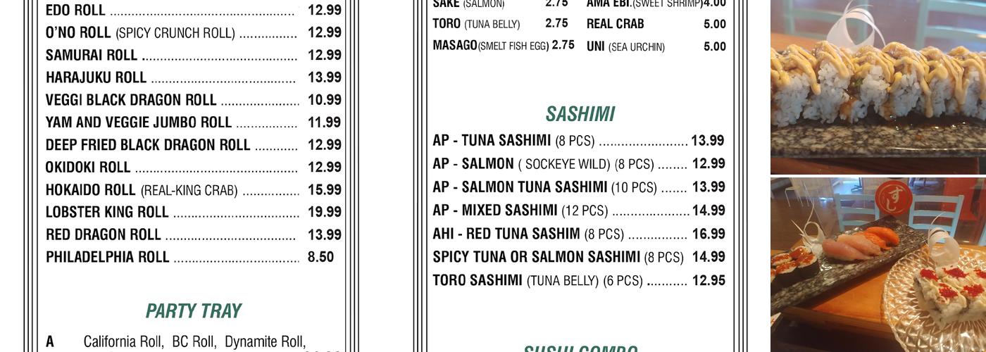 Woo Mai Sushi Japanese Restaurant Ltd Menu