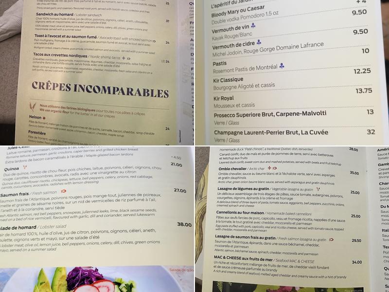 Jardin Nelson Menu