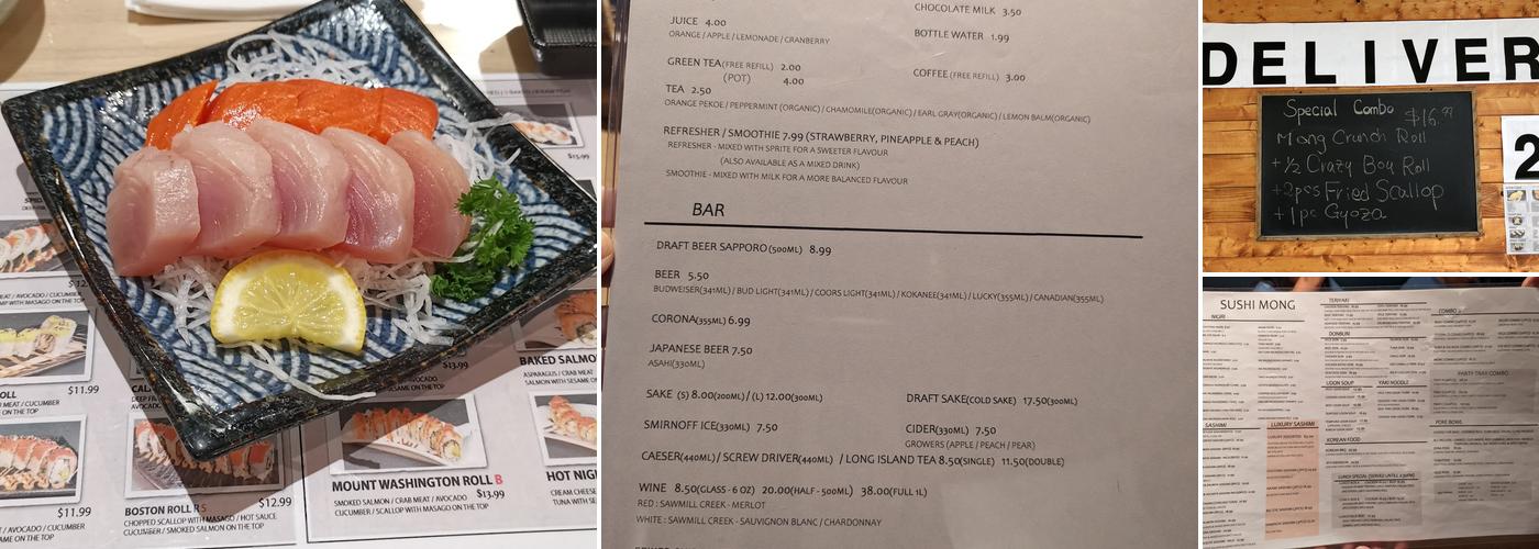 Sushi Mong Campbell River Menu