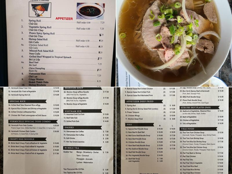 Pho Saigon Menu