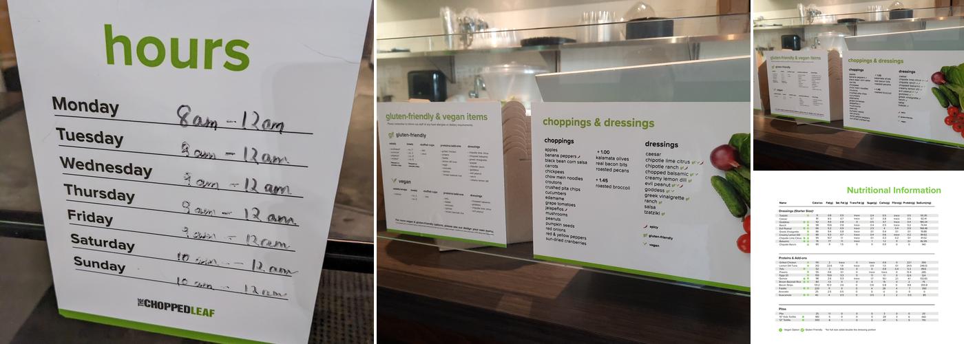 The Chopped Leaf Menu