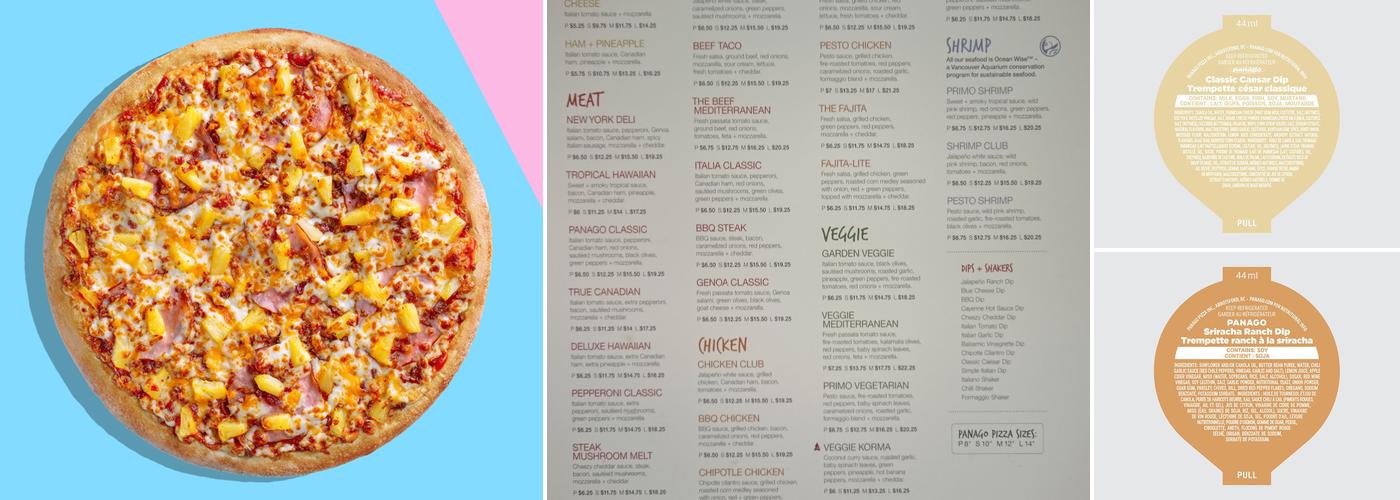 Panago Pizza Menu