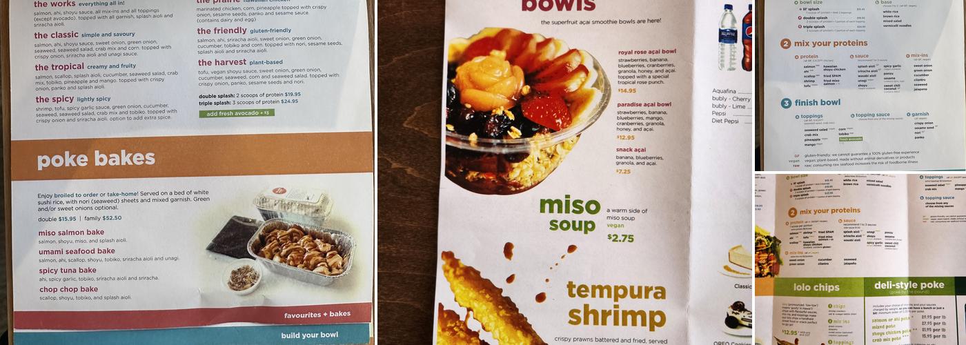 SPLASH POKE Menu