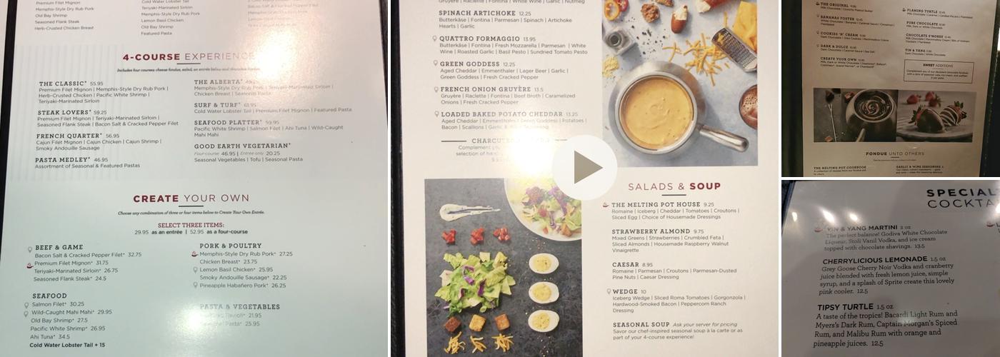 The Melting Pot Edmonton Menu