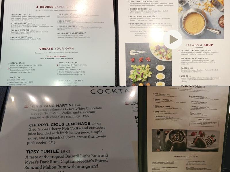 The Melting Pot Edmonton Menu