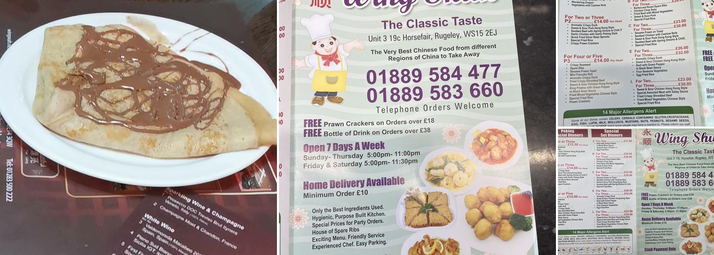 Wingshun Take Away Food Shops Menu