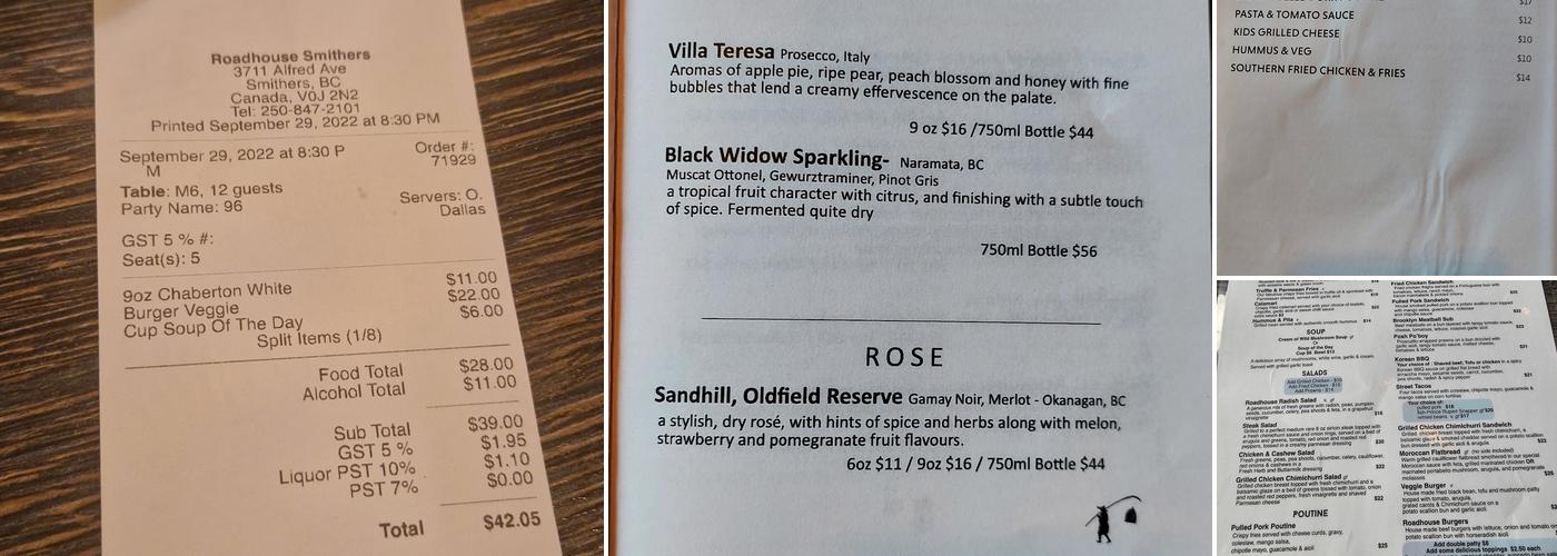 Roadhouse Menu