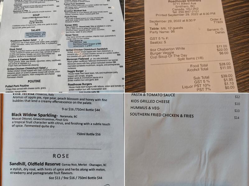 Roadhouse Menu