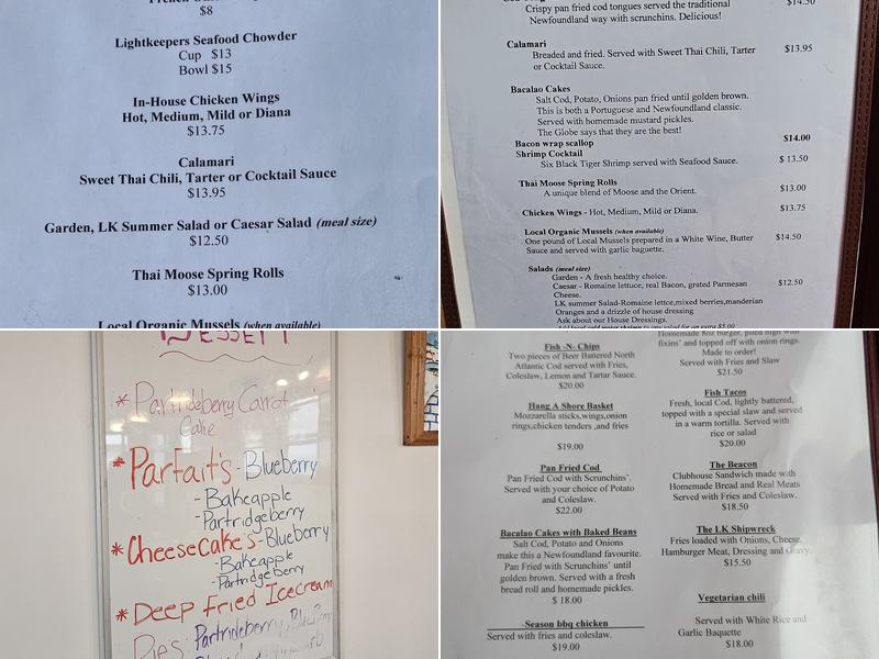 Lightkeepers Cafe Menu