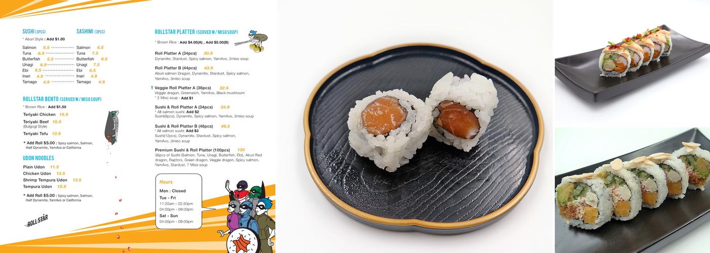 Rollstar Sushi Menu