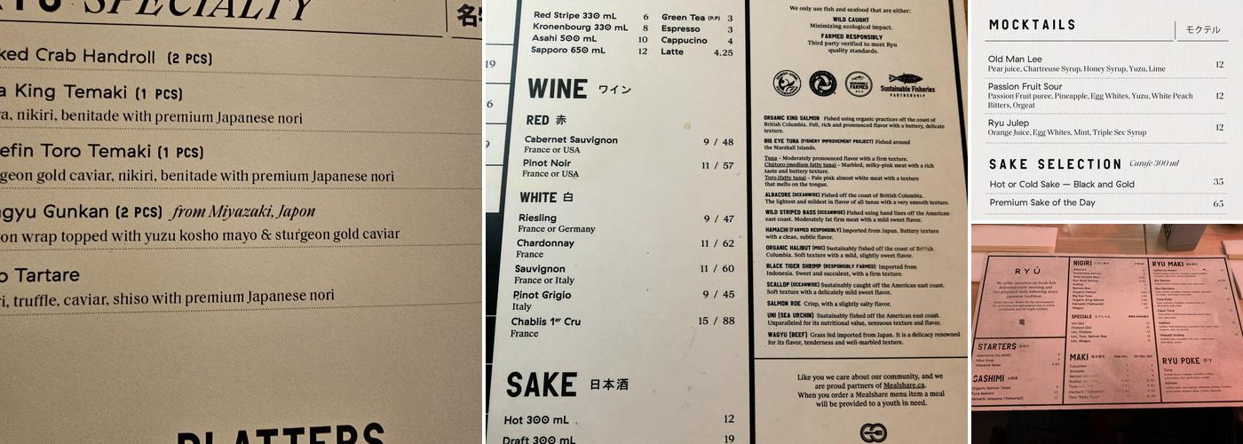 Ryu Menu