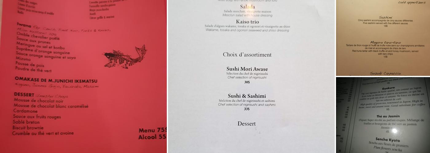 Jun I Menu